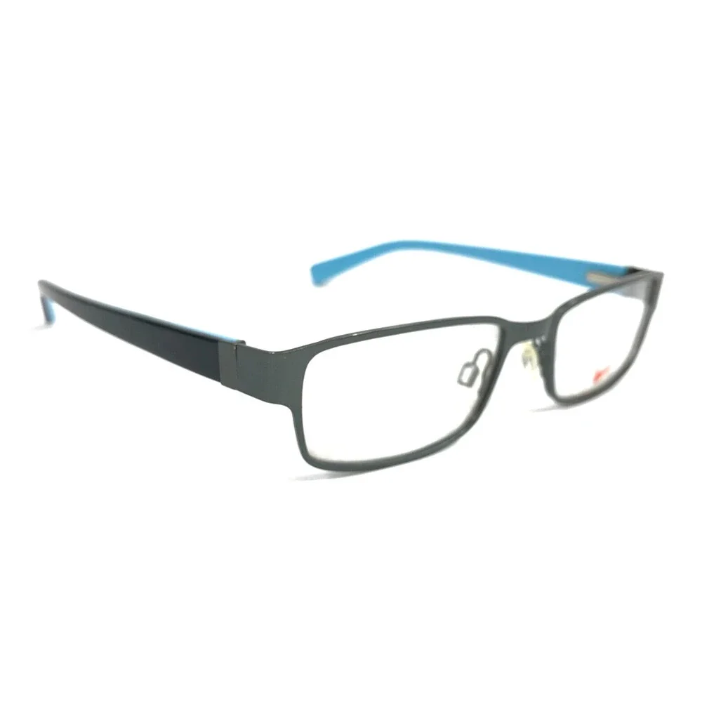 Nike Kids Eyeglasses Frame 5567 307 Gunmetal Gray Black Blue Rectangle 48-16-130